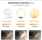 JUXLamp Light Therapy Alarm Clock Wake up Light 10000 lux Sunrise lamp Bright Light Alarm Clock APP Control Built in Lithium Battery Portable for Travel