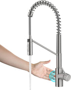 KRAUS Oletto Touchless Sensor Commercial Pull-Down Single Handle Kitchen Faucet with QuickDock Top Mount Assembly in Spot Free Stainless Steel, KSF-2631SFS