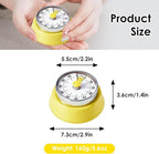 Visual Timer, Teeloray 60-Minute Countdown Timer, Kitchen Timer with Magnetic Base, Mechanical Clockwork, Ringer Alert, Time Management Tool for Children and Adults, Study/Work/Cooking (Yellow)