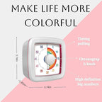 Visual Timer for Kids Adults, 60-Minute Countdown Timer for Classroom, Kitchen,Office, Pomodoro Timer Time Management Tools for Toddler ADHD(White)