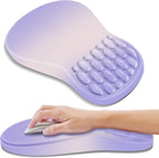 YIWEI Ergonomic Mouse Pad with Wrist Rest - Comfortable Office Mousepad with Memory Foam Wrist Support for Carpal Tunnel Relief, Mouse Pads with Non-Slip Base for Gaming and Home (Gradient Purple)