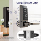 Smart Lock Ring Doorbell Fingerprint Deadbolt for Homeowners or Parents Door Lock with Camera and Door Handle for Renters, Keyless Entry Door Lock for Front Door (Contour V Blacks+)