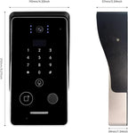 Smart Home 7-Inch Video Intercom Doorbell System with HD Display & Touch Keypad, Fingerprint/Key Card/Password/Remote Unlock, 1200lbs Magnetic Lock (NC) & Exit Button for Homes & Villas