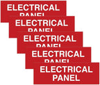 All Quality Basic Electrical Panel Sign - Fire Regulation Safety Compliance Sign Red - Medium (5 Pack)