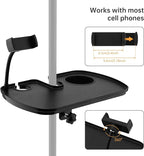 Microphone Stand Tray with Mic Phone Holder, 12.2" x 7.91" Large Shelf Adjustable Clamp On Rack Tray for Stage Music Stand Live Streaming Broadcast Audio Recording