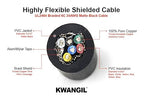 KWANGIL 6C 24AWG AMSB Shielded Cable Wire (UL2464) - Highly Flexible Str TC, PVC Ins, OS+TC BRD, PVC JKT for CNC Machine, Stepper Motor, VFD Spindle (Matte Black 50FT)