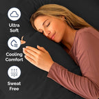 RV Short Queen Sheet Set 60 X 75 - 4 Piece RV Short Queen Bed Sheets - Soft, Breathable and Cooling - Designed for Bunks, Trailers & Campers - Fits 8” to 12" Mattress - Hotel Luxury Bedding - Black