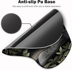 Ergonomic Mouse Pad with Wrist Support,Mouse Pad with Wrist Rest and Coaster Set,Office Supplies Non-Slip Mouse Pads for Desk, Non-Slip Comfortable,Goth