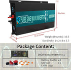 WZRELB 3000W 24V 110~120V Pure Sine Wave Solar Power Inverter with Remote Control Switch