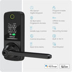 Lockly Smart Lock Secure Pro (2026 Latest Version),Fingerprint Door Lock, Keyless Entry, Built-in Wi-Fi Latch, PIN Genie Keypad (Black)