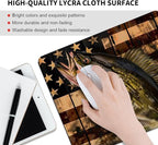 Wooden American Flag Fish Square Mouse pad, Texture, Waterproof, Anti Slip Rubber Base, Computer Mouse pad, Laptop Mouse pad