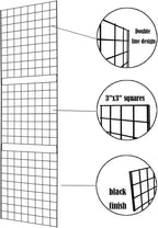 7RiversART Grid Wall Commercial Grade Gridwall Panels – Heavy Duty Grid Panel for Any Retail Display Wall Grid 2' Width x 7' Height, Black (Pack of 4) Easily Portable