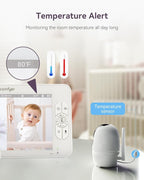 Comfyer Baby Monitor with Camera and Audio, 7" 720P HD Video Baby Monitor No WiFi, 6000mAh Battery, VOX Mode, Auto Night Vision, Hack Proof, Remote PTZ