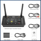 1Mii B03S Bluetooth 5.3 Transmitter Receiver for TV Home Stereo, Wireless Audio Adapters with Audiophile DAC, aptX Adaptive/LL/HD, Dual Link, Optical RCA AUX 3.5mm Inputs/Outputs