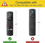 CaseBot Remote Case for Fire TV Stick HD/4K/4K Max (1st Gen)/Fire TV Stick (3rd Gen)/Lite - Anti-Slip Shockproof Silicone Cover for Alexa Voice Remote (2nd & 3rd Generation) (Green Glow in The Dark)