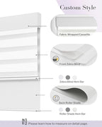 Graywind Smart Dual Shades Compatible with Alexa Google Homepod Motorized Double Zebra Blinds Matter Solar Powered, Custom Size (White)