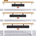 Univivi No Drill Under Desk Cable Management Tray, 48" Cord Organizer for Table, Clamp/Screw Mount Desk Cable Management, Premium Fabric Cable Management Tray for Office, Home (Extra Large)