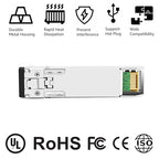 OPSTRAN 10GBASE-LR SFP+ Optical Transceiver Module, 1310nm, 10km, DDM, Duplex LC SMF, 10 Pack, Grey, Solid