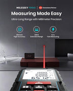Laser Measure Device, MiLESEEY 229ft Digital Laser Tape Measure with Upgrade Electronic Angle Sensor, 2mm Accuracy, Area Measurement,Volume and Pythagoras, 2" LCD Backlit,Mute, Battery Included