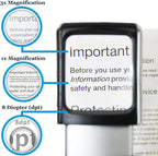 Small-Magnifying-Glass with LED-Light 3X Lighted-Pocket EasY Magnifier -Hand Held Lighted Magnify Glasses for Close Work Reading Books Pill Bottles; Mini Lens for Visually Impaired A Low Vision Aid