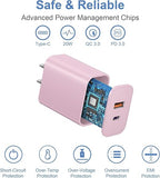 USB C Charger Block, iPhone 16/15 Charger Block [3 Pack] 20W Dual Port QC+PD 3.0 Power Adapter Multiport USB A Fast Charging Plug for Apple iPhone 16/16 Pro/16 Pro Max/16 Plus/15/14/13/12/11/iPad-Pink