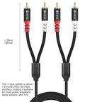 Devinal 16FT RCA Cables, 2RCA to 3RCA Audio Cable, Male Stereo RCA Cord Shielded Braided for Home Theater, HDTV, Amplifiers, Hi-Fi Systems, Car Audio, Speakers