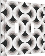 Bvtewkhz Black/White Art Marble 2 Gang Double Toggle Decorative Light Switch Covers Electrical Faceplate Switch Plates for Bathroom Kitchen Home