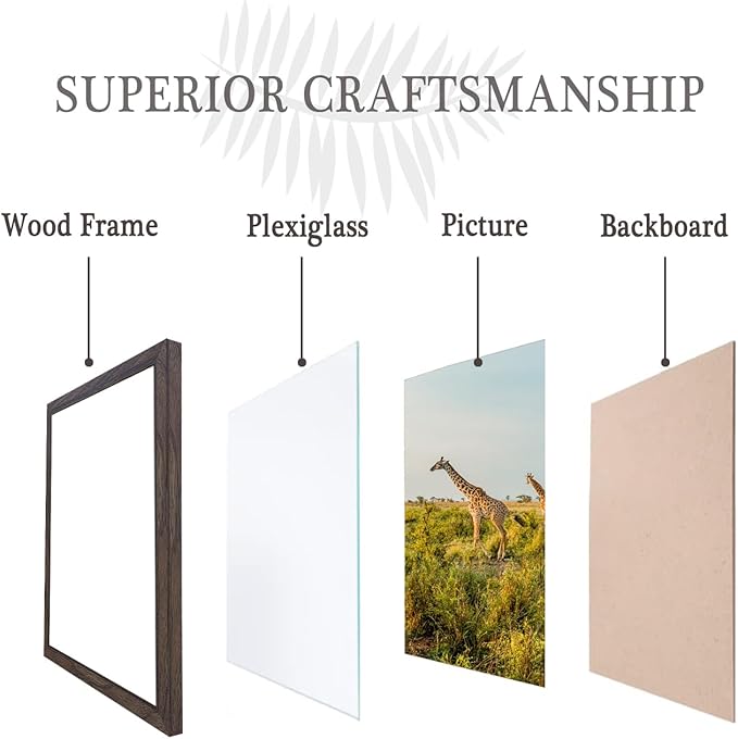 TKYGU 13x17 Picture frame Set of 3, wooden frame walnut for 13 x 17 Inch Picture Poster Photo with Durable Shatter Resistant Plexiglass,Wall Gallery 13 by 17 frame for Wall best gift