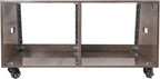 Sound Town DIY 2 x 8U Slanted Studio Rack with Solid Baltic Birch Plywood, Casters, Weathered Brown for Recording Room, Home Studio (SDRK-D8TB)