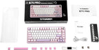 YUNZII B75 PRO Wireless Mechanical Keyboard,75% Layout with Knob,Hot Swap Gasket Custom Structure,Creamy Pre-lubed Switches,RGB Backlit,Bluetooth/Type-C/2.4G for Win/Mac(Cocoa Cream V2 Switch,Purple)
