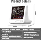 Professional Indoor Air Quality Monitor with 7X AQI,16 in 1 Portable Real-Time Detector for PM2.5 | PM10 | CO2 | TVOC | HCHO | Temp | Hum for Home Cars Plants Pets