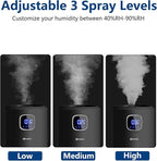 Akeshan Large Humidifiers for Bedroom, 9L/2.5Gal Ultrasonic Cool Mist, Top Fill Easy Clean with 350ML/H Mist Speed, Quiet, Suitable for Kids Room Plant Yoga Office Study Room Living (Black, Round)