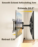 Mounting Dream UL Listed Full Motion TV Wall Mount for Most 42-84'' TVs, TV Mount with Premium Ball Bearing Design for Smooth Extension and Swivel, Max VESA 600x400mm, 100LBS, Up to 24'' Wood Stud