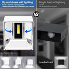 ledmo LED Outdoor Sconses Light Up and Down Wall Lights Adjustable Lighting Beam Aluminum IP65 20W High Power 6000K 1800LM Modern Exterior Lighting Fixture for Patio Home Yard 2 Pack Non Photocell