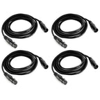 MFL. 10 ft Flexible DMX Cable 3 Pin Signal XLR Male to Female Cable Wire for Stage Lighting DJ Lights, 110 Ohms Impedance, Black, 4 Pack