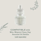 MRS. MEYER'S Clean Day Premium Scented Oil Diffuser, Wall Plug in Air Freshener, Aromatherapeutic Home Scent Device, Automatic Shut-Off and Adjustable Scent Control, Refills Sold Separately