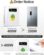 Voltage Converter 220 to 110 Step Down Transformer 500W Adapter, No Noise, Ten Protection Functions, Suit for Coffee Machines, Rice Cookers and Other US Appliances Used in Europe