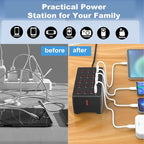 MaxLax 20-Port USB Charger Station, 100W/20A, Compatible with Smartphones, Tablets, and Other USB Devices