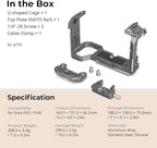 SmallRig FX3 / FX30 HawkLock Quick Release Camera Cage Kit for Sony with Cable Clamp, Bulit-in QR Cold Shoe NATO Rail/QR Plate for Arca, Modular Design Compatible with Original XLR Handle