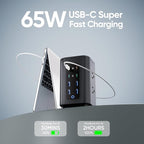 TenTrend Power Strip Tower (230W), 14-in-1 USB-C Charging Station Tower with 2000J Surge Protection, 5FT Extension Cord with 6 AC Outlets & 8 USB Ports for Home Office Dorm Essentials