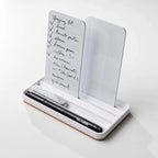 DeltaHub Reusable To-Do List for Desk - Dry Erase Daily Planner with 2 Cards, Marker & Eraser - Minimalist Desktop Organizer for Office, Work from Home - Analog Productivity Tool (White)