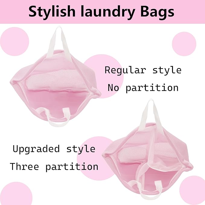 Guozcaray laundry bag with handles mesh laundry bags washing machine laundry totes travel storage and sorting bag for Clothes laundry bag for delicates (Blue)