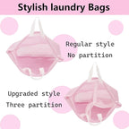 Guozcaray laundry bag with handles mesh laundry bags washing machine laundry totes travel storage and sorting bag for Clothes laundry bag for delicates (Blue)