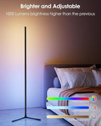 boostool 2 Pack Corner Floor Lamp, 65" RGB LED Corner Lamp, Color Changing Ambient Lighting with Music Sync - App and Remote Control LED Lamp for Bedroom, Living Room, Gaming Room
