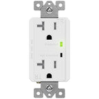 TOPGREENER Decorator Receptacle Outlet w/Surge Protector and Grounding Indicator, Child Safe, Tamper-Resistant, Self-Grounding, 900 Joules, 2-Pole, 20A 125V, UL Listed, TGTRSS220R, White