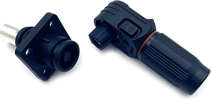 1 Set Battery Energy Storage Connector, 450A High Current Connectors Quick Plug Terminal Black Right Angle Plug and Socket IP67 Waterproof Power Adapter Crimping 185mm² Wiring (1500V)