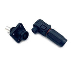 120A Battery Energy Storage Connector, 25mm² High Current Connectors IP67 Waterproof Crimping Wiring Power Adapter Quick Plug Terminal Right Angle Plug and Socket (1000V Black+Orange)