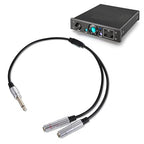 6.35mm TS Guitar Signal Audio Y Splitter Cable, 1/4 Inch Mono Male to Dual Mono Female Jack Adapter with Gold Plated Connectors, Audio Y-Adapter for Microphone Speaker HiFi System Guitar(50cm/1.6ft）