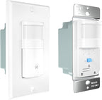 EverElectrix 2 Pack Motion Sensor Light Switch, Neutral Wire Required, Single Pole Only (Not 3-Way), Indoor in-Wall Occupancy Sensor with Wall Plate, Adjustable Timer, Title 24, UL Certified, White