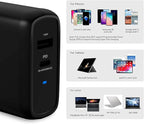 Amazon Basics 68W Two-Port GaN Wall Charger with 1 USB-C (60W) & 1 USB-A Ports (18W) with PD for Laptops, Tablets & Phones (iPhone 16/15/14/13/12/11/X, iPad, MacPro, Samsung, and more), Non-PPS, Black